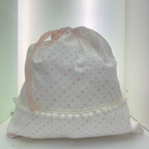 Sacco porta cambio cuoricini rosa