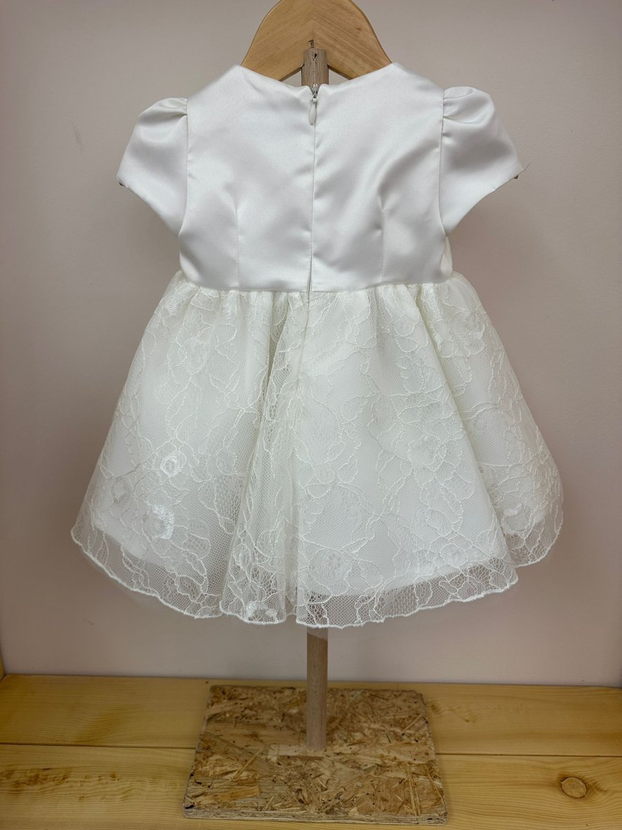 Abito bianco Ambarabà con gonna in pizzo - immagine 3