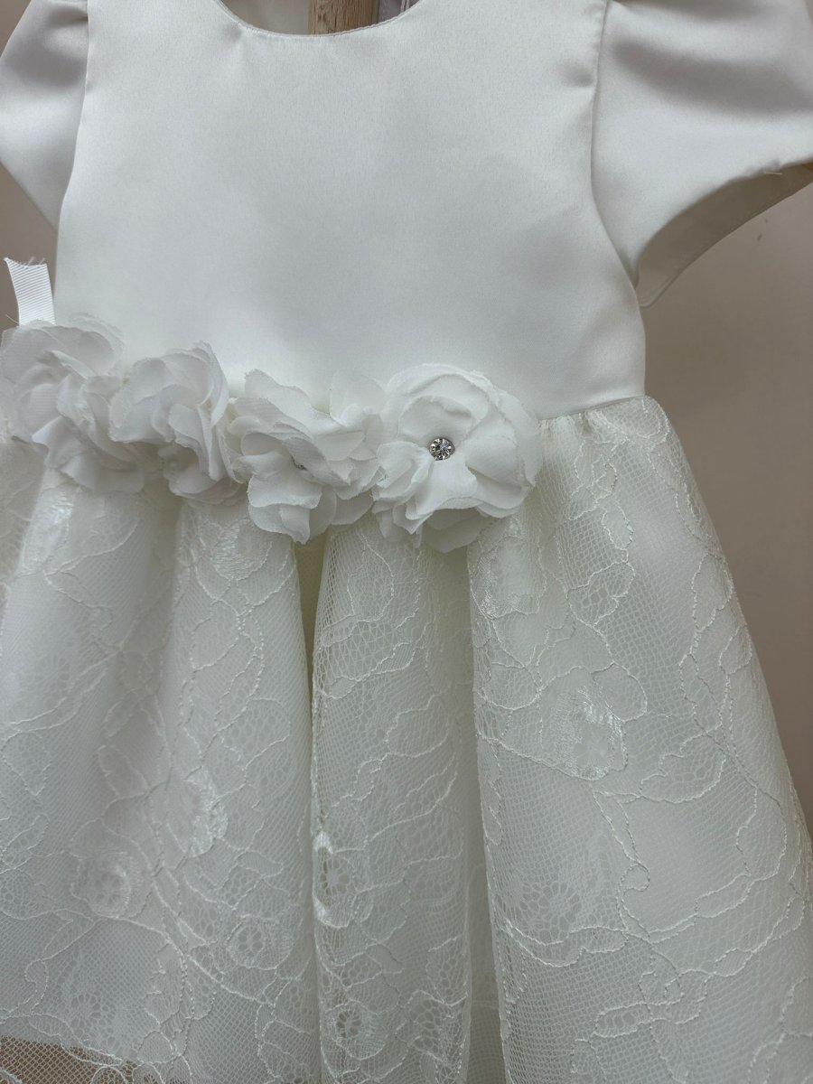 Abito bianco Ambarabà con gonna in pizzo - immagine 4