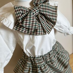 Camicia bianca con fiocco a quadretti Phi Clothing