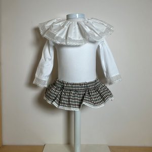 Culotte a quadretti marrone e verde Phi Clothing