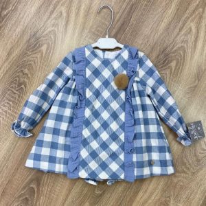 Vestito e culotte bianco e celeste Yoedu