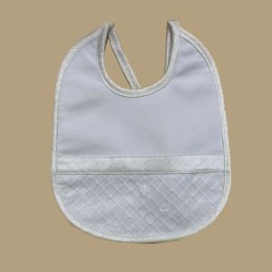 Bavetta Ninnaoh bianca con ricamo