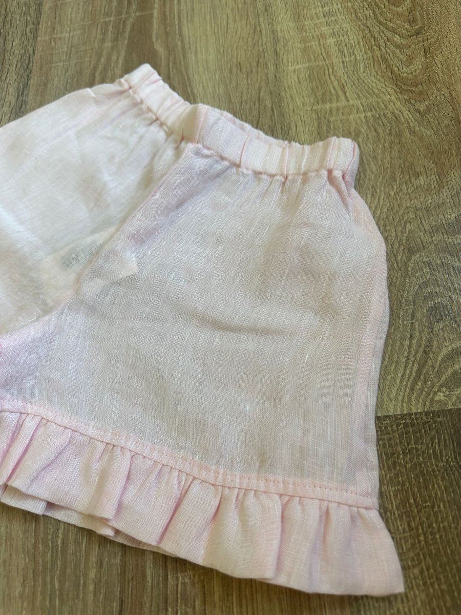 Bermuda rosa in lino PerTe - immagine 3