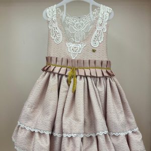 Abito rosa antico di pizzo Meriche