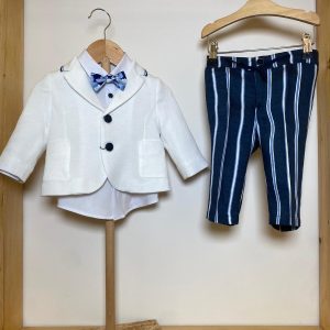 Completo bianco e blu Baby A