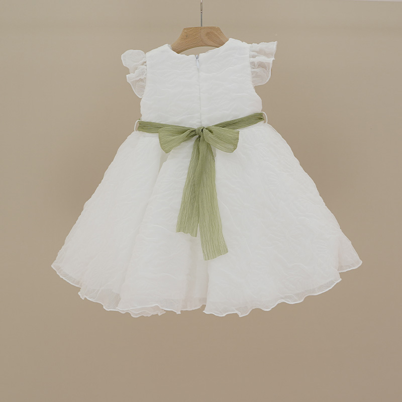 Abito bianco e verde Ninnaoh - immagine 3