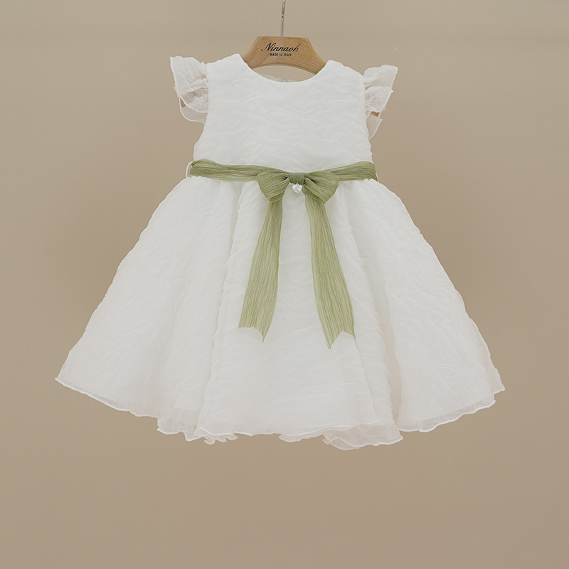 Abito bianco e verde Ninnaoh - immagine 2