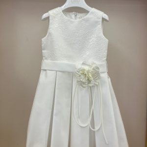 Abito bianco con fiore Dilù