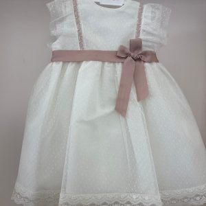 Abito bianco con fiocco Ponto por Ponto