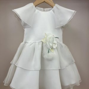 Abito bianco con fiore Ambarabà