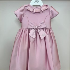 Abito rosa con fiocco Petit