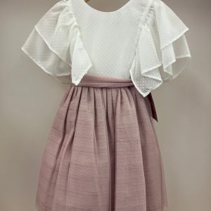 Abito bianco e rosa Yoedu