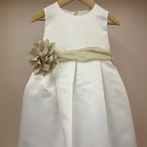 Abito bianco con fiore dorato Dilù