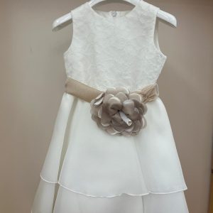 Abito bianco con fiore Dilù