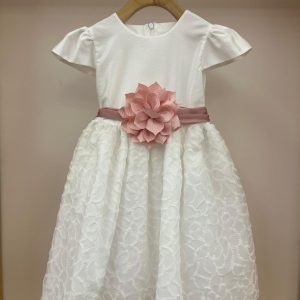 Abito bianco con fiore Dilù