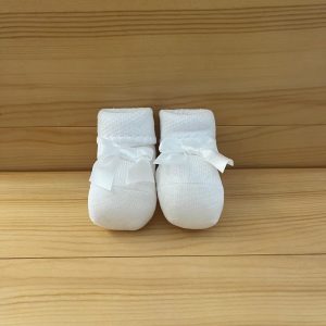 Babbucce bianche con fiocco in raso