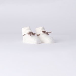 Babbucce panna e tortora Minibanda