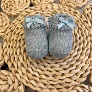 Babbucce celeste con fiocchettino