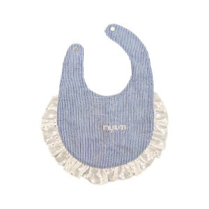 Bavetta a righe blu e pizzo Myrumi