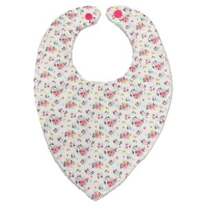 Bavetta bandana fiorata rosa handmade