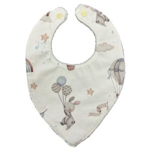 Bavetta bandana coniglio celeste handmade