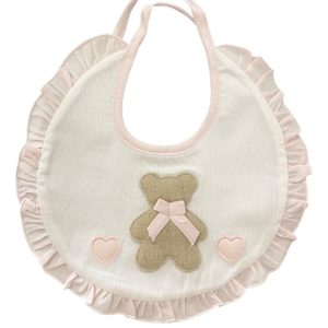 Bavetta cuore orso cuore rosa