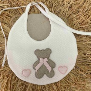 Bavetta cuore orso cuore trapuntata