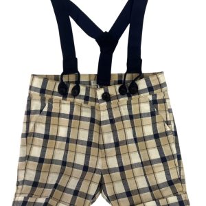 Bermuda con bretelle a quadri Dr.Kid