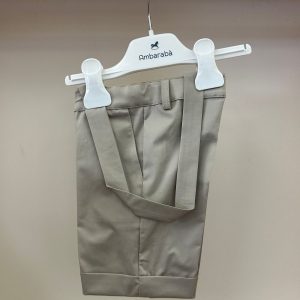 Bermuda con bretelle beige Ambarabà