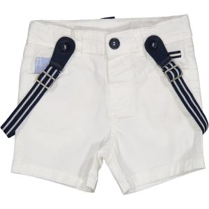 Bermuda bianco con bretelle Birba