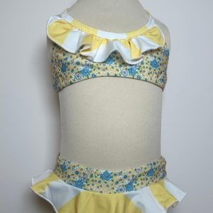 Bikini volant giallo e bianco Island Coco