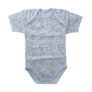 Bianco cotone garzato celeste fantasia animali Ellepi