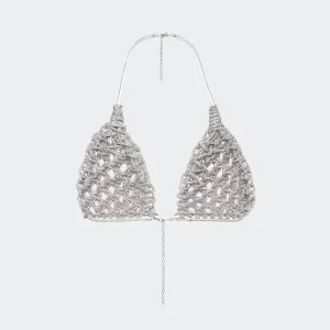 Reggiseno diamond tempestato di cristalli e intrecciato a mano