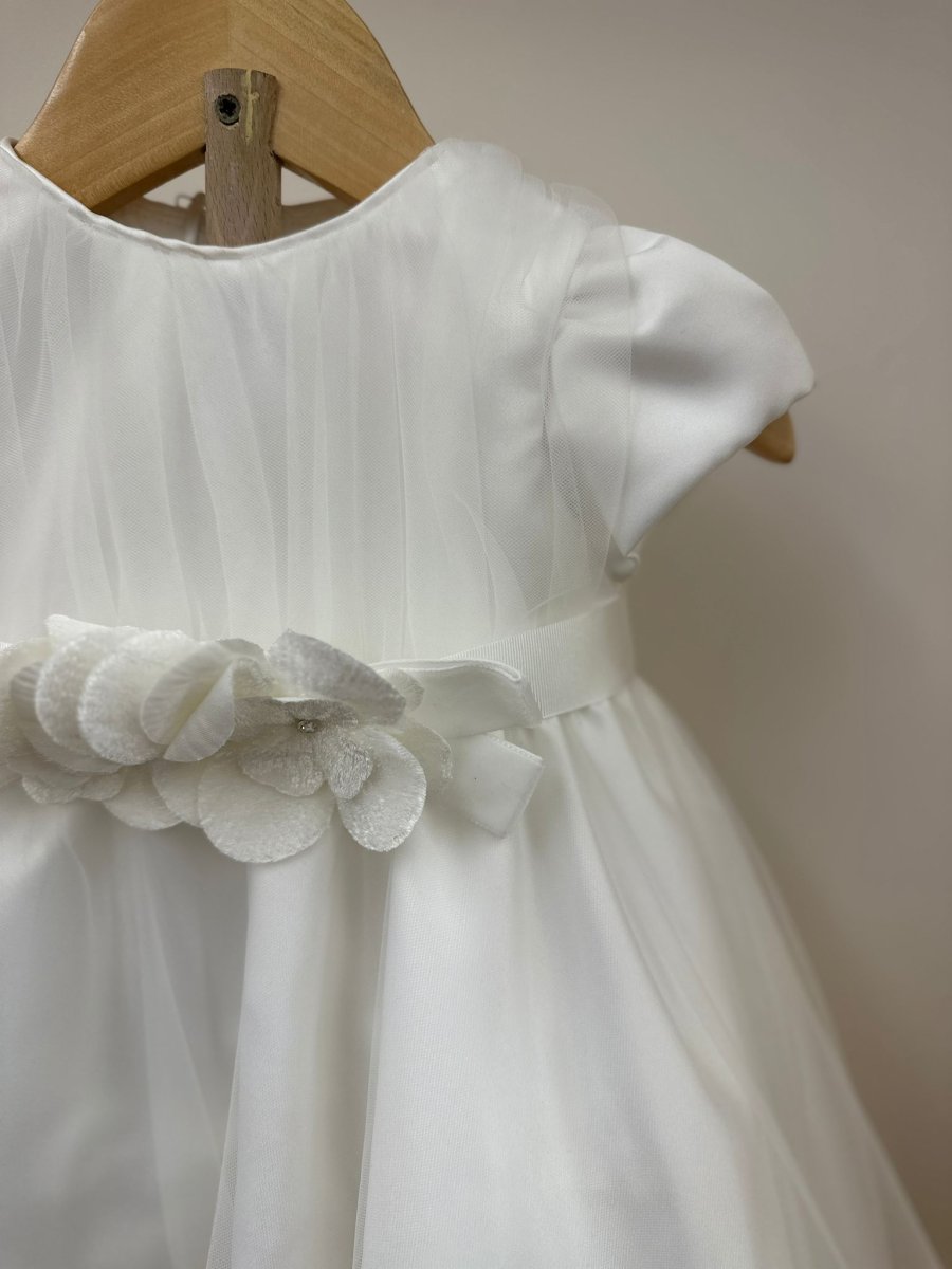 Abito bianco con cintura fiorellini Petit - immagine 3