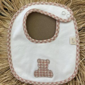 Bavetta bianca rosa Baby Gi