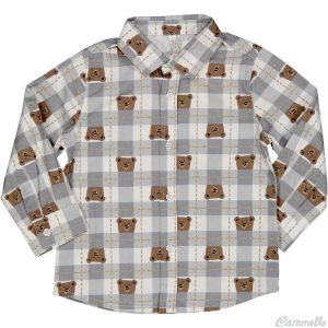 Camicia a quadri con orsi Birba