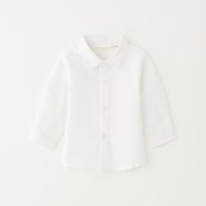 Camicia panna in lino Minibanda