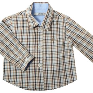 Camicia a quadri celeste Dr.Kid