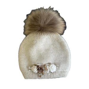 Cappello beige con fiori Jamiks
