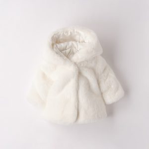 Cappotto eco-pelliccia bianco Minibanda
