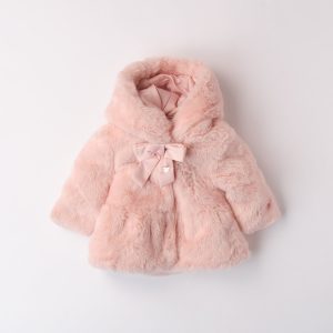 Cappotto eco-pelliccia rosa Minibanda
