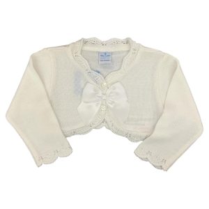 Cardigan corto bianco fiocco Sardon