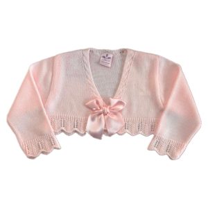 Cardigan corto rosa con fiocco Sardon