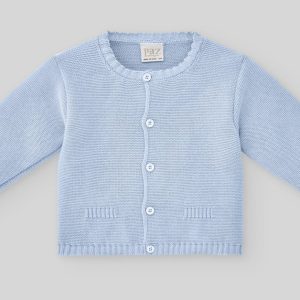 Cardigan Azzurro Bottoncini Bianchi Paz Rodriguez