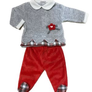 Tutina due pezzi rossa Ele-Baby
