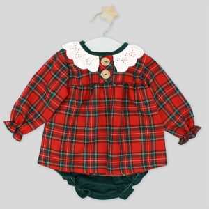 Completo in tartan rosso bimba Rapife