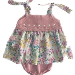 Vestitino e culotte rosa con fiori Mac Ilusion