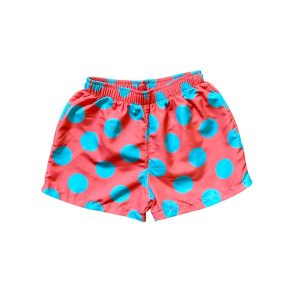 Boxer a bolle arancio e verde acqua Sardon