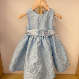 Abito Ambarabà celeste con cintura fiorellini